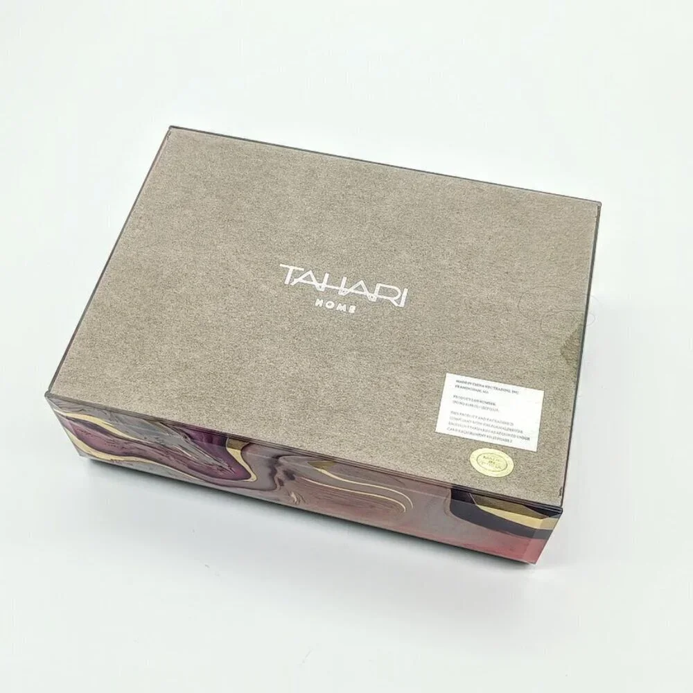 Tahari Home Marble Metallic Beveled Jewelry Box